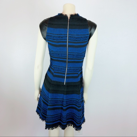Rebecca Taylor Blue Striped Tweed Dress Size 2 - Picture 4 of 7